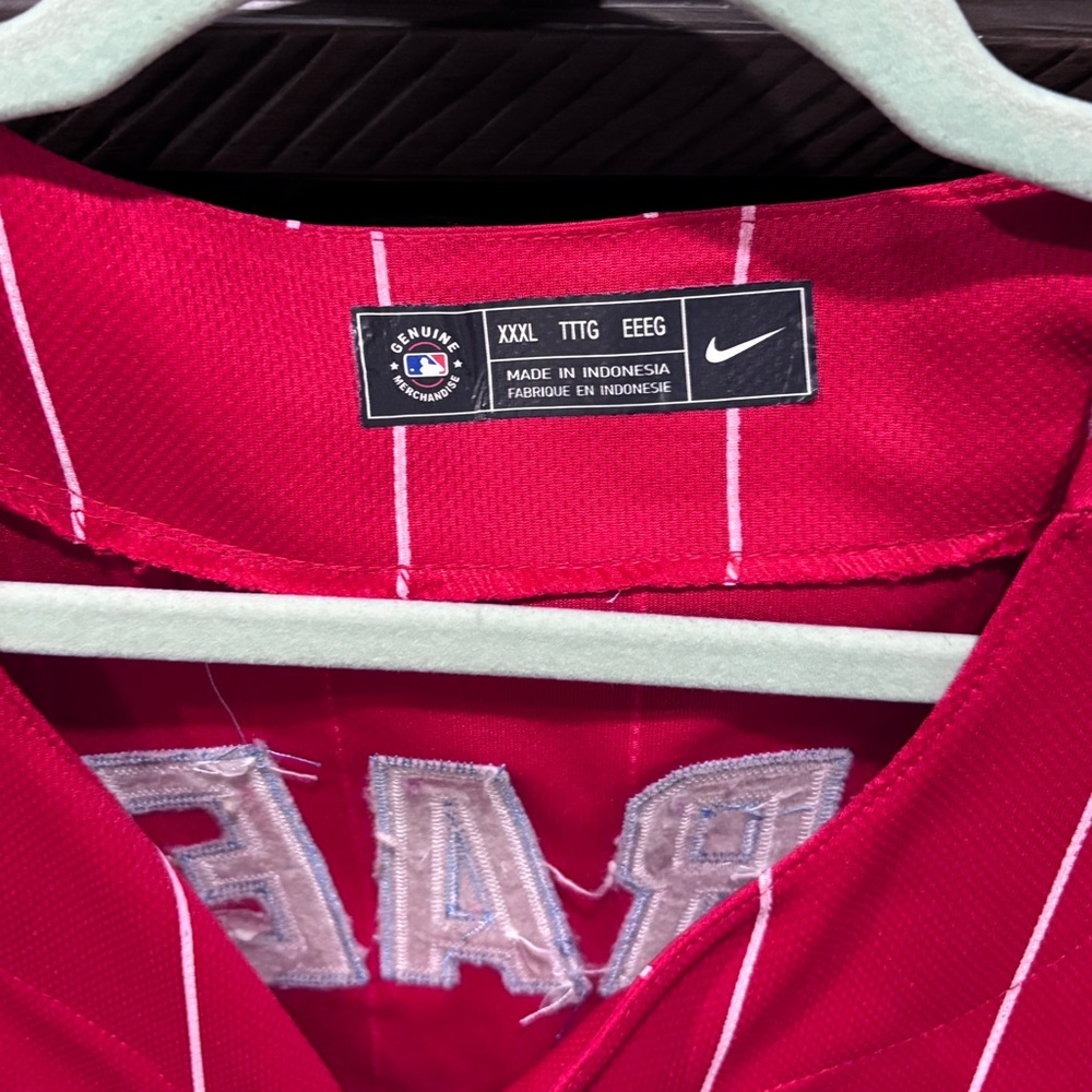 Nike Red Pinstripe Miami Marlins Sugar Kings Jersey - Picture 3 of 7